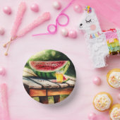 Wassermelone am Picnic-Tisch Pappteller (Party)