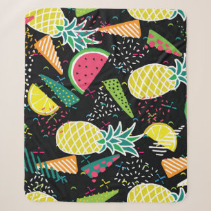 Wassermelone Ananas: Geometrisches nahtloses Muste Sherpadecke