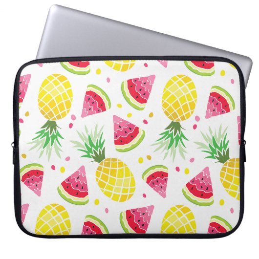 Wassermelone Ananas Sommer Nahtlose Printwerbung Laptopschutzhülle (Vorderseite)