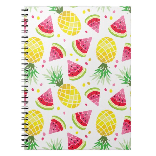 Wassermelone Ananas Sommer Nahtlose Printwerbung Notizblock (Vorderseite)