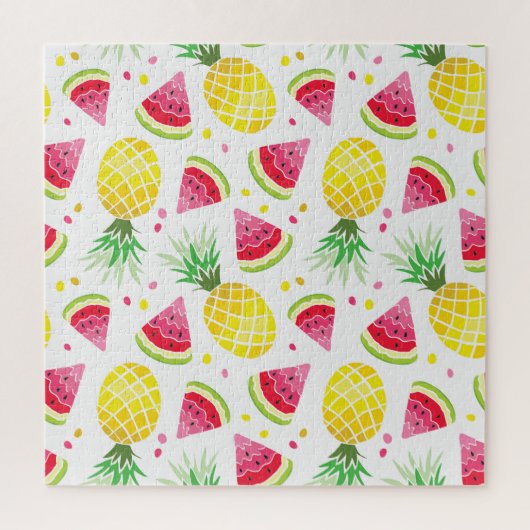 Wassermelone Ananas Sommer Nahtlose Printwerbung Puzzle (Vertikal)