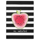 Wassermelone Apple Stripes personalisierten Lehrer Klemmbrett (Rückseite)