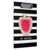Wassermelone Apple Stripes personalisierten Lehrer Klemmbrett (Rechts)
