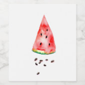 Wassermelone Aquarellmalerei. Hallo Sommer! Weinetikett (Einzelnes Label)