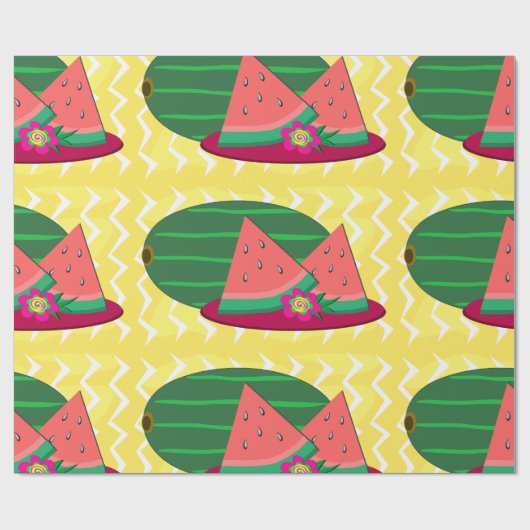 Wassermelone auf einem Plattenhüpfpapier Geschenkpapier (Flach)