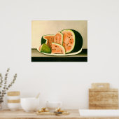 Wassermelone auf einer Platte - American Fine Art Poster (Küche)