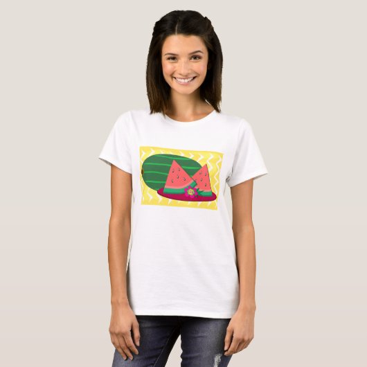Wassermelone auf einer Platte T - Shirt der Frauen (Vorne ganz)