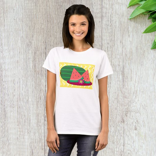 Wassermelone auf einer Platte T - Shirt der Frauen