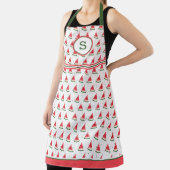 Wassermelone auf gesprenkeltem monogrammierten Hin Schürze (InSitu)