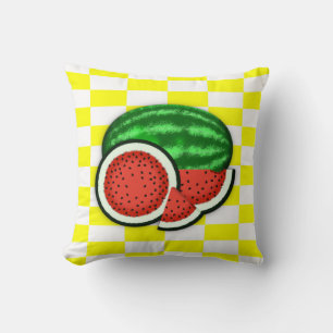 Wassermelone auf goldenem Hintergrund Kissen
