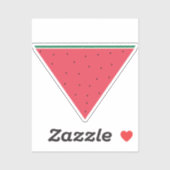 Wassermelone auf invertiertem rotem Dreieck Aufkleber (Blatt)