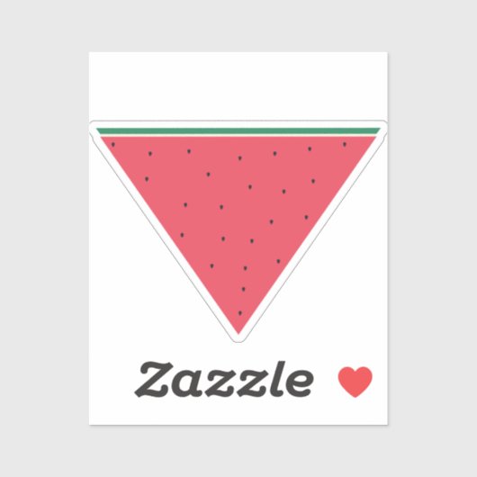 Wassermelone auf invertiertem rotem Dreieck Aufkleber (Blatt)