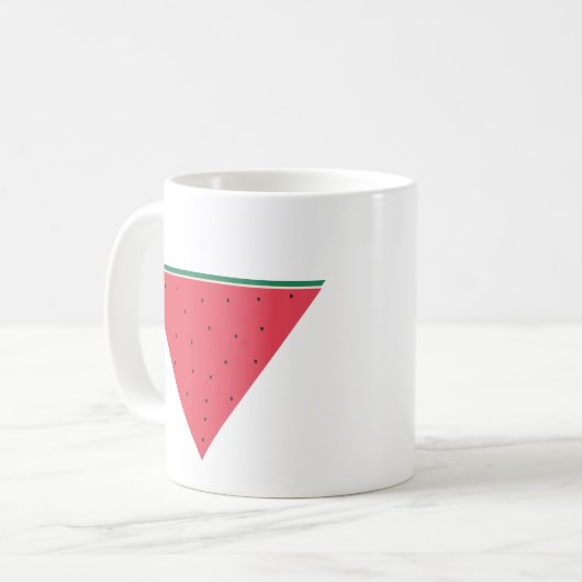 Wassermelone auf invertiertem rotem Dreieck Kaffeetasse (Vorderseite Links)