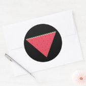 Wassermelone auf invertiertem rotem Dreieck Runder Aufkleber (Umschlag)
