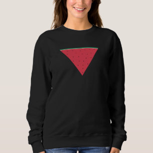 Wassermelone auf invertiertem rotem Dreieck Sweatshirt
