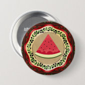 Wassermelone auf Olivenplatte mit palästinensische Button (Vorne & Hinten)