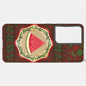 Wassermelone auf Olivenplatte mit palästinensische Samsung Galaxy Hülle (Rückseite (Horizontal))