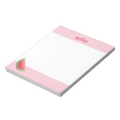 Wassermelone auf rosa und Personalisierte Bezeichn Notizblock (Rotiert)