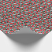 Wassermelone auf Schwarz-Weiß-Streifen Muster Geschenkpapier (Ecke)