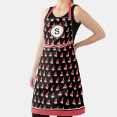 Wassermelone auf schwarzem Mit Monogramm Schürze (InSitu)