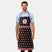 Wassermelone auf schwarzem Mit Monogramm Schürze (Getragen)