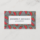 Wassermelone auf schwarzem u. weißem visitenkarte (Vorderseite)