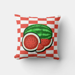 Wassermelone auf Wassermelone Rosa Hintergrund Kissen