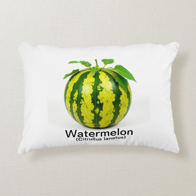 Wassermelone auf weißem Grund Dekokissen (Vorderseite)