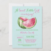 Wassermelone-Baby-Duschen-Aqua-aquamariner Türkis Einladung (Vorderseite)