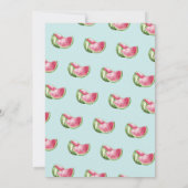 Wassermelone-Baby-Duschen-Aqua-aquamariner Türkis Einladung (Rückseite)