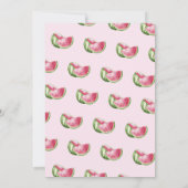 Wassermelone-Babyparty-Einladungs-Rosa-Mädchen Einladung (Rückseite)