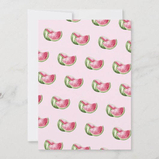 Wassermelone-Babyparty-Einladungs-Rosa-Mädchen Einladung (Rückseite)