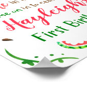 Wassermelone Begrüßungsfeier Party signatur 1. Geb Poster (Ecke)