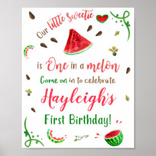 Wassermelone Begrüßungsfeier Party signatur 1. Geb Poster