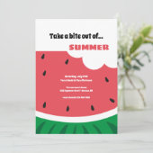 Wassermelone Bite Einladung (Stehend Vorderseite)
