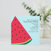 Wassermelone Blau Spaß Sommer Geburtstagsfeier Einladung (Stehend Vorderseite)