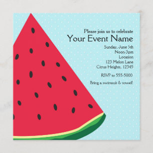 Wassermelone Blau Spaß Sommer Geburtstagsfeier Einladung
