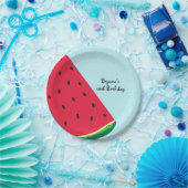 Wassermelone Blau Spaß Sommer Geburtstagsfeier Pappteller (Party)