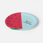 Wassermelone Blau Spaß Sommer Geburtstagsfeier Pappteller (Schrägansicht)