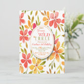 Wassermelone Blume Einladung (Stehend Vorderseite)