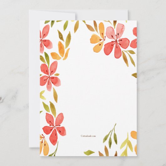 Wassermelone Blume Einladung (Rückseite)