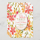 Wassermelone Blume Einladung (Vorne/Hinten)