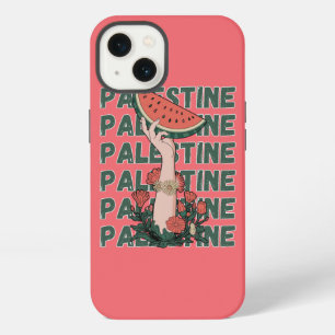 Wassermelone, Blume und Palestintext Wiederholen iPhone 13 Hülle