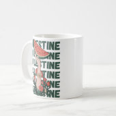 Wassermelone, Blume und Palestintext Wiederholen Kaffeetasse (Vorderseite Links)