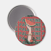 Wassermelone, Blume und Palestintext Wiederholen Magnet (Vorderseite/Rückseite)