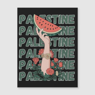 Wassermelone, Blume und Palestintext Wiederholen Magnetkarte