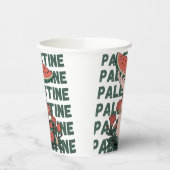 Wassermelone, Blume und Palestintext Wiederholen Pappbecher (Links)