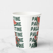 Wassermelone, Blume und Palestintext Wiederholen Pappbecher (Rechts)