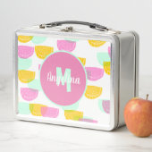 Wassermelone Briefmarke Bright Farbige Mit Monogra Metall Brotdose (Beispiel)