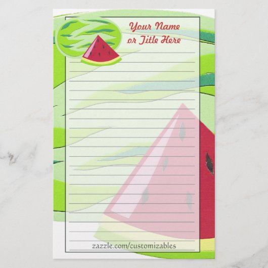 Wassermelone-Briefpapier Briefpapier (Vorderseite)